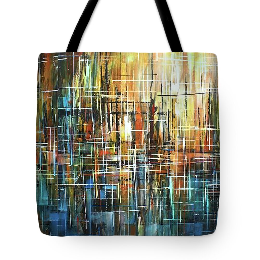  Tote Bag featuring the painting Veil of deceit by Michael Lang