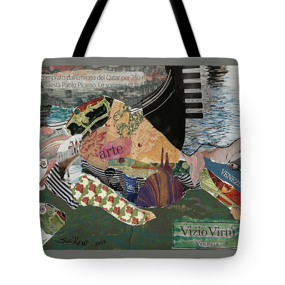 Venice Tote Bag featuring the mixed media Venezia by Sue Kemp