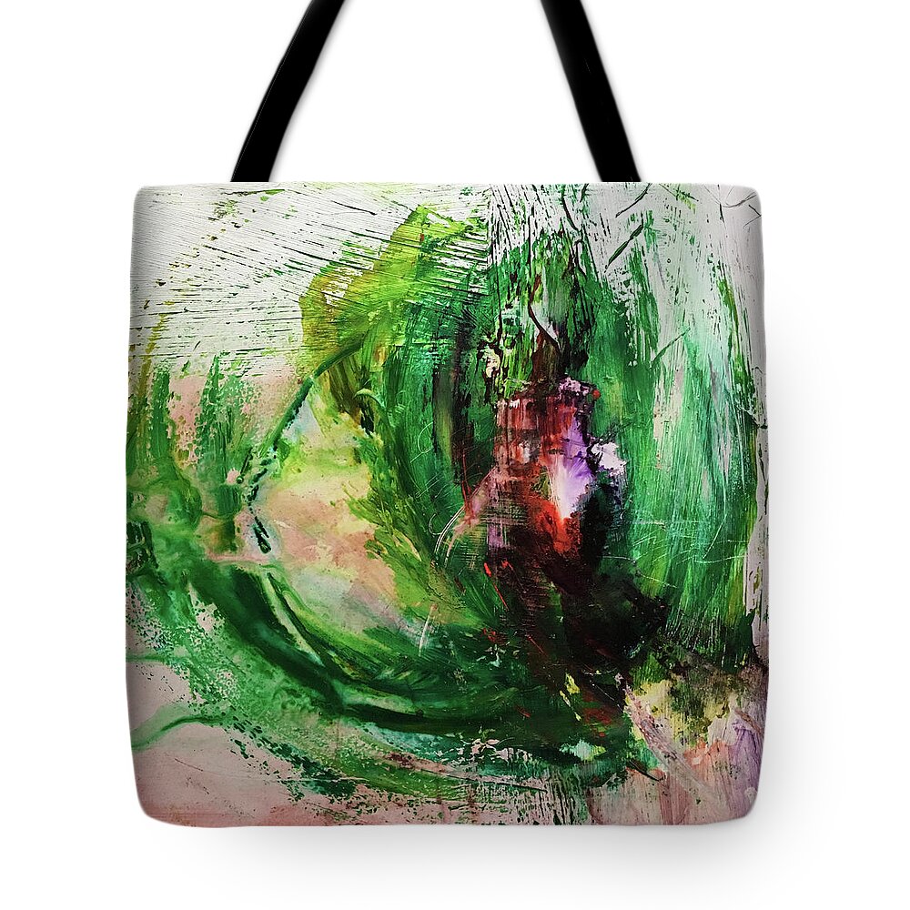 Abstract Art Tote Bag featuring the painting Vengeful Seed by Rodney Frederickson