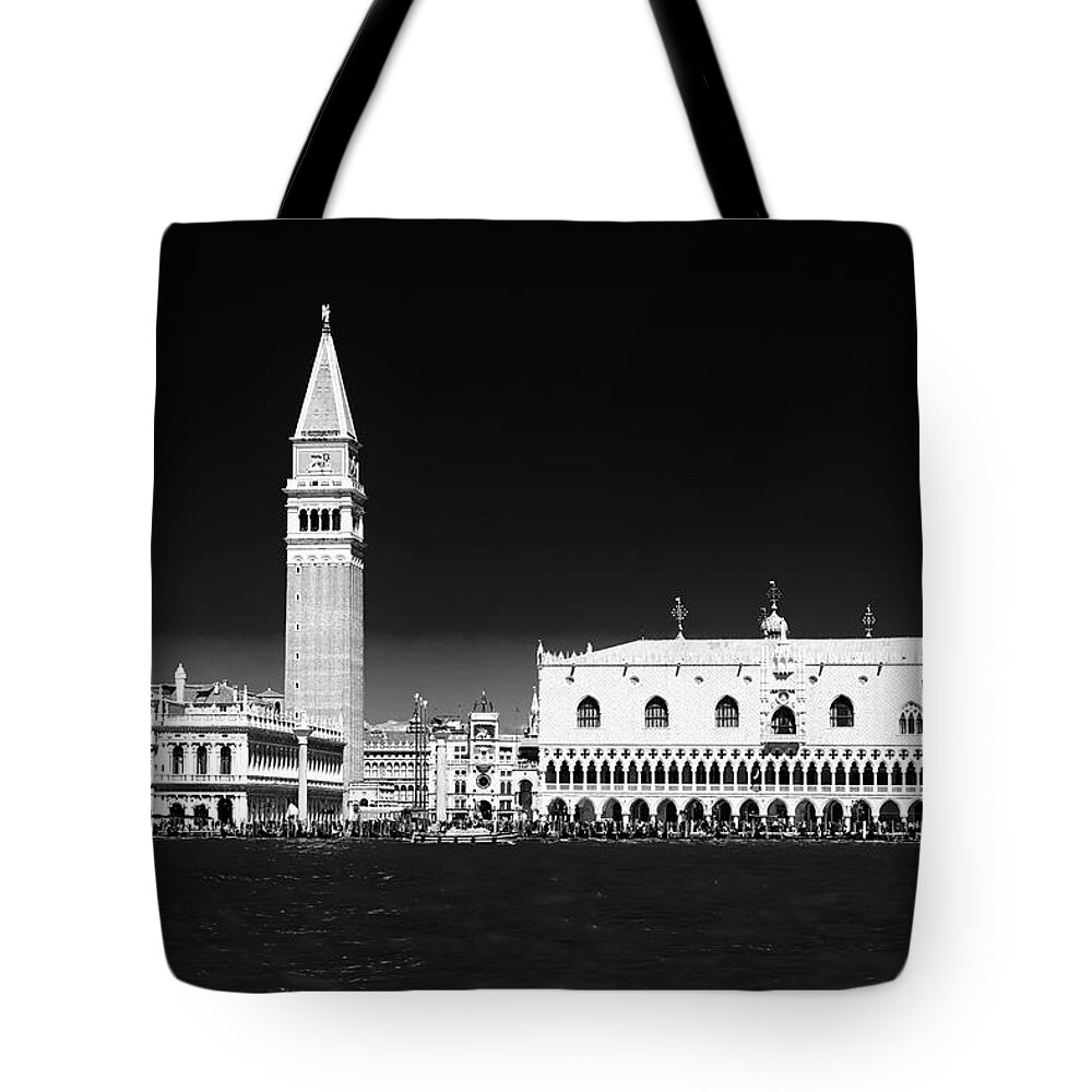 Venice Tote Bag featuring the photograph Venice Black and White 01 San Marco by Matthias Hauser