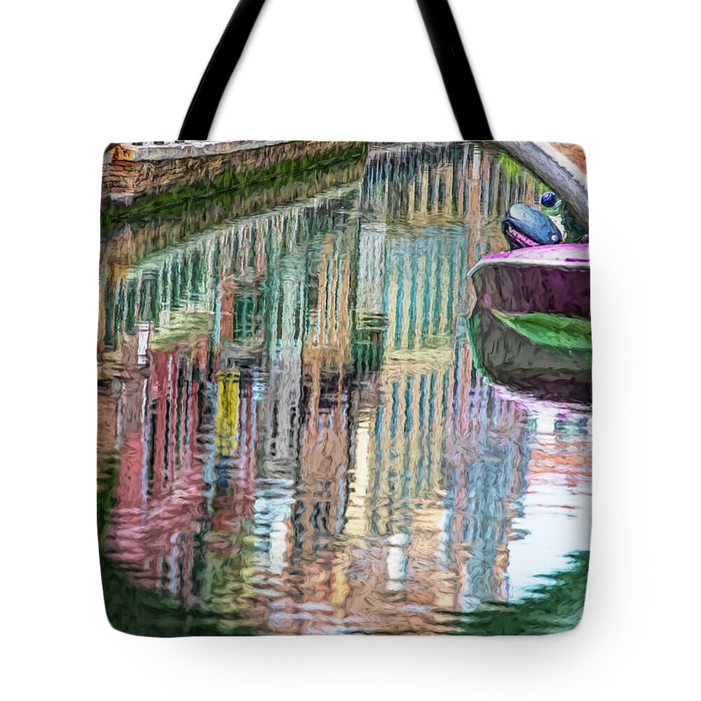 Venice Tote Bag featuring the photograph Venice Bridge Reflection by David Letts
