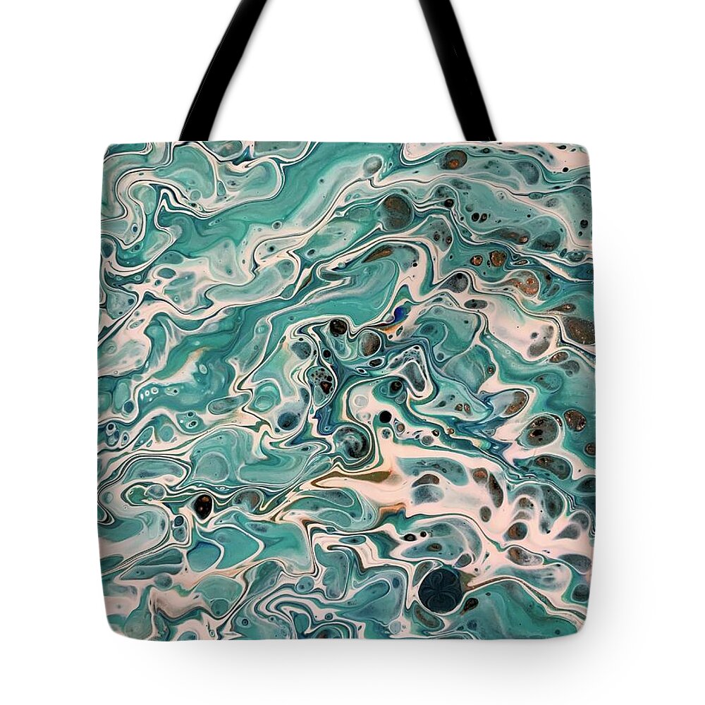 Beach Tote Bag featuring the painting Venice macro 1 by Nicole DiCicco