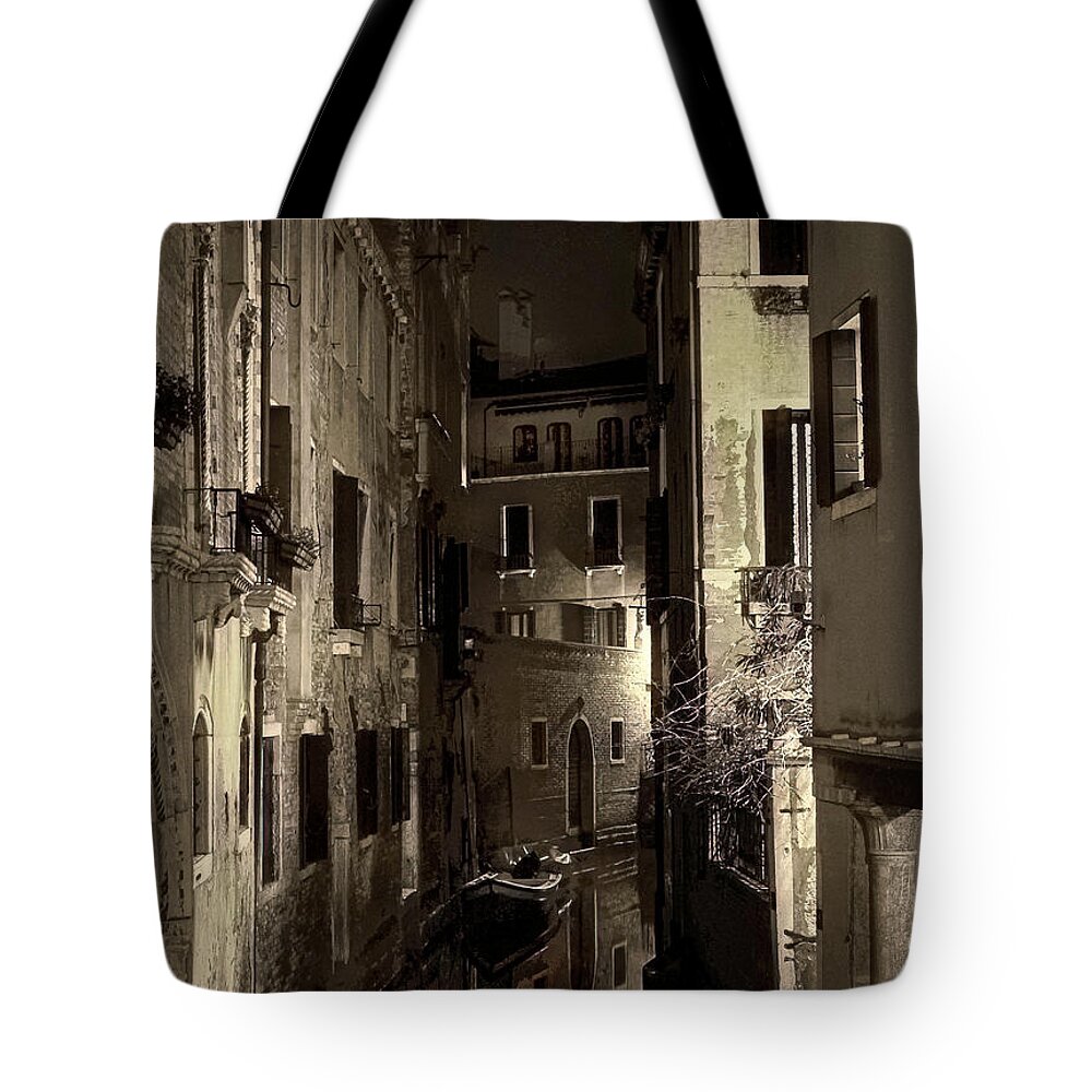 Monochromatic Tote Bag featuring the photograph Venice of My Dreams by Eyes Of CC