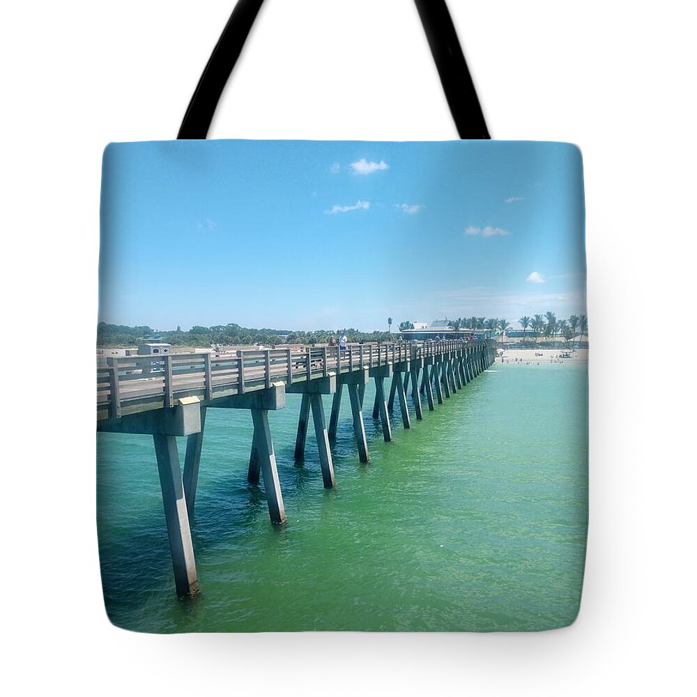 Venice Beach Pier Tote Bag featuring the photograph Venice Pier by Pamela Williams