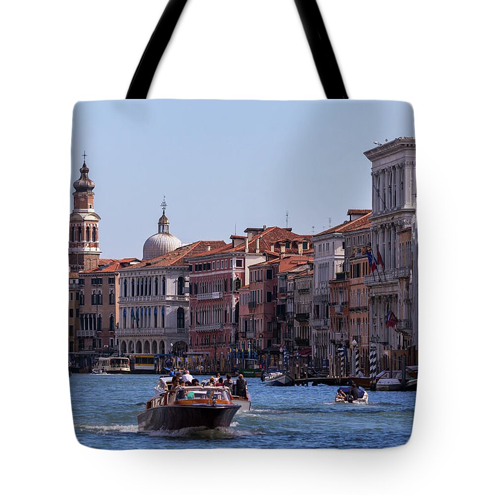 Venice Tote Bag featuring the photograph Venice taxi service by Andrew Lalchan