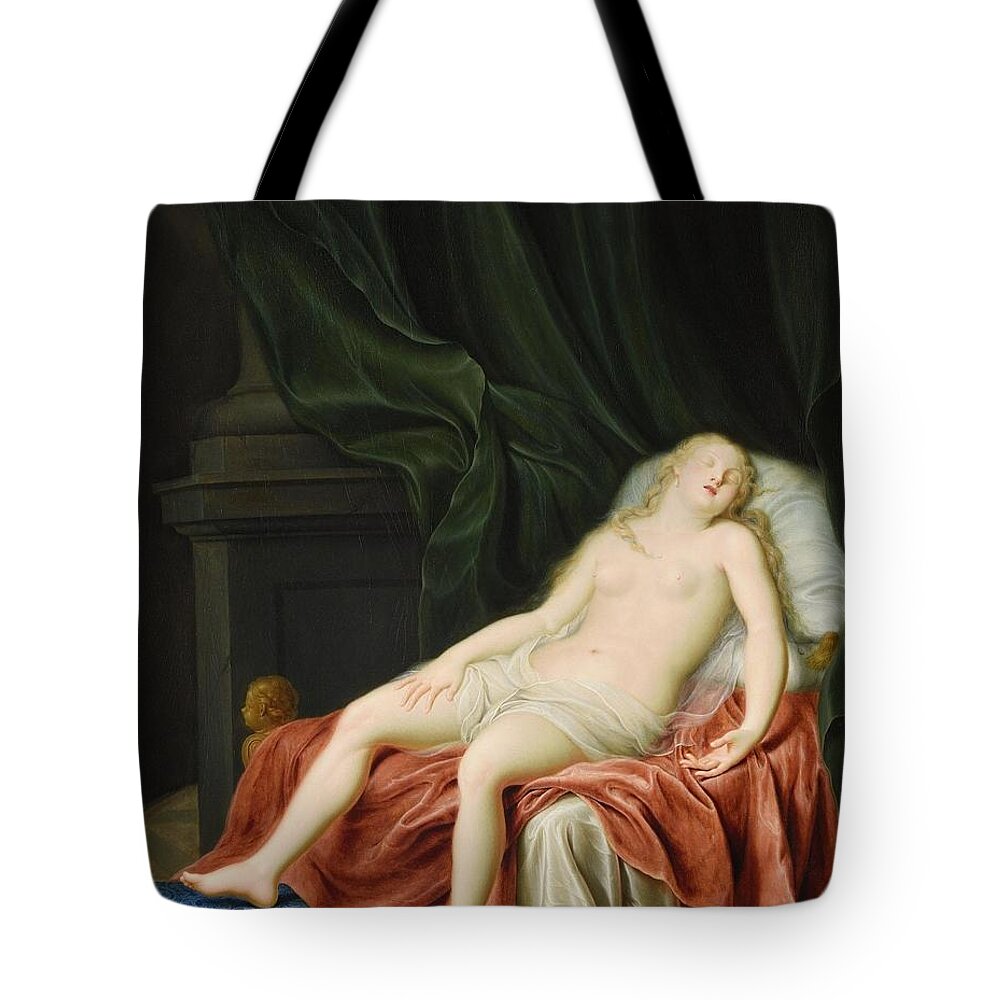 Endormie Tote Bag featuring the painting Venus endormie by Gerard Wigmana