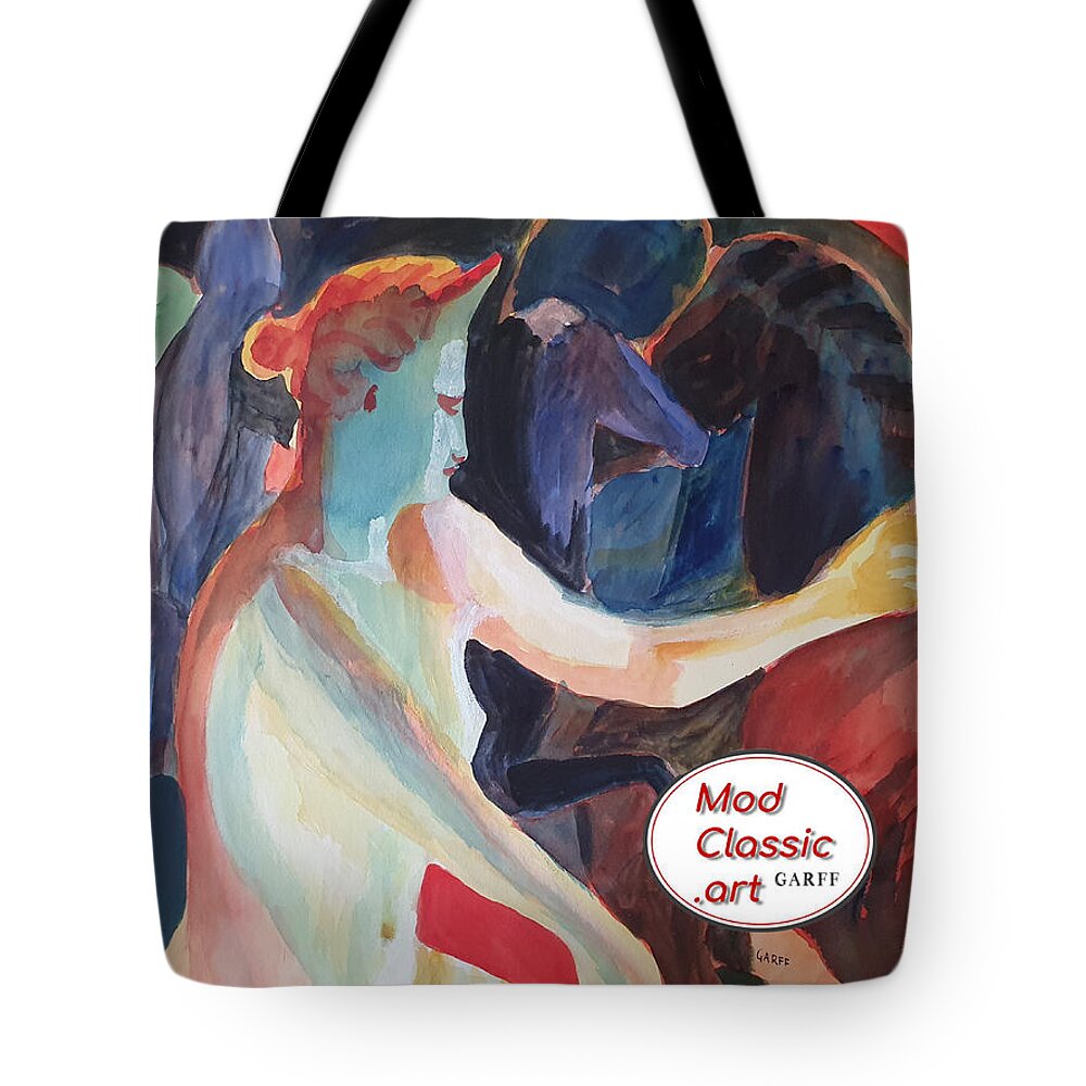 Masterpiece Paintings Tote Bag featuring the painting Venus in the Mirror ModClassic Art Style by Enrico Garff