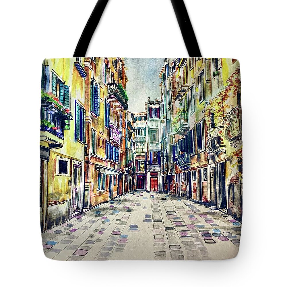 Architecture Tote Bag featuring the painting Veritas by Try Cheatham