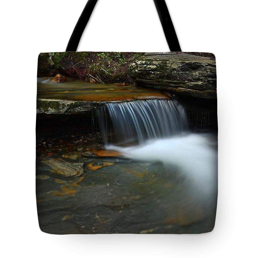 Waterfalls Tote Bag featuring the photograph Vermont Falls by Steve Brown