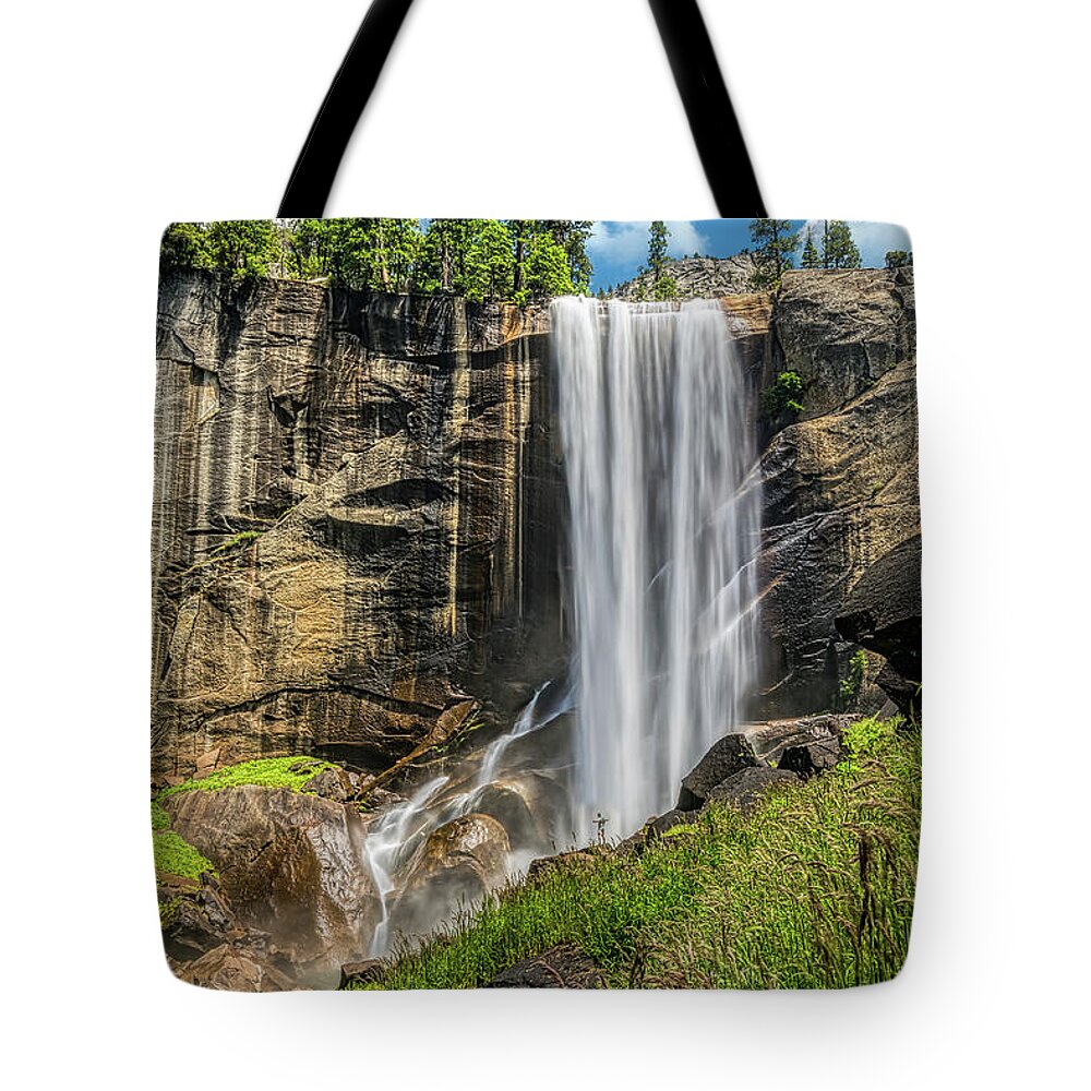 Vernal Falls Tote Bag featuring the photograph Vernal Falls - Enjoying the Spray by Kenneth Everett