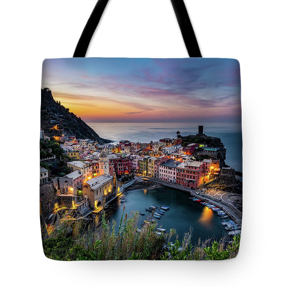 Cinque Terre Tote Bag featuring the photograph Vernazza Morning by David Downs