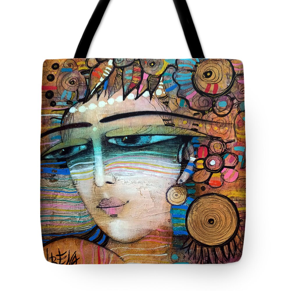 Albena Tote Bag featuring the painting Veronique by Albena Vatcheva