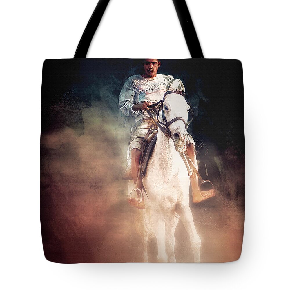 Photography Tote Bag featuring the photograph Versova Rider by Craig Boehman