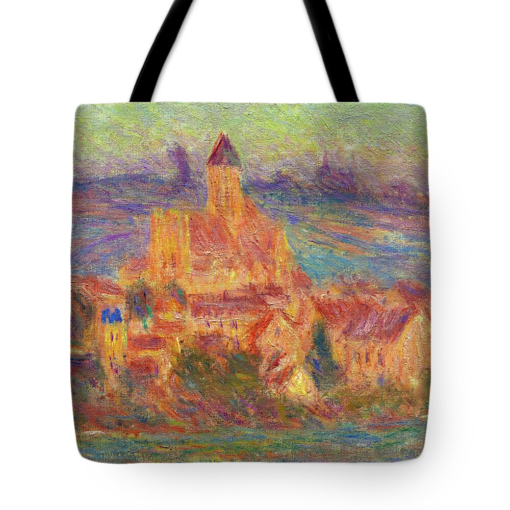 Claude Monet Tote Bag featuring the painting Vetheuil, Detail by Claude Monet