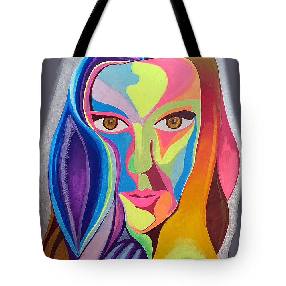 Pop Art Tote Bag featuring the mixed media Vibes by Jeff Malderez