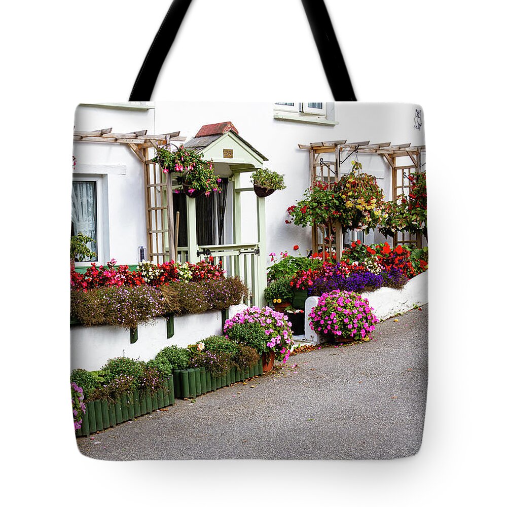 Flowers Tote Bag featuring the photograph Vibrant Baskets by Shirley Mitchell