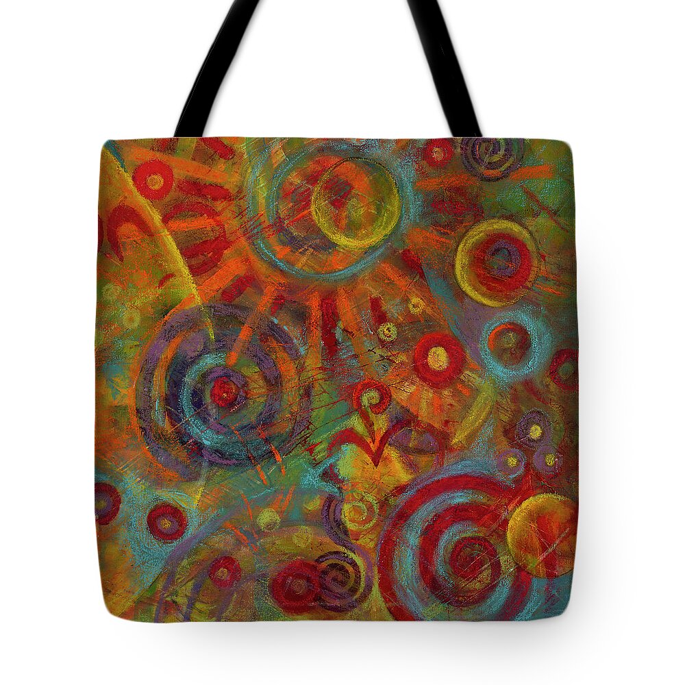 Mixed-media Painting Tote Bag featuring the mixed media Vibration by Chris Burton