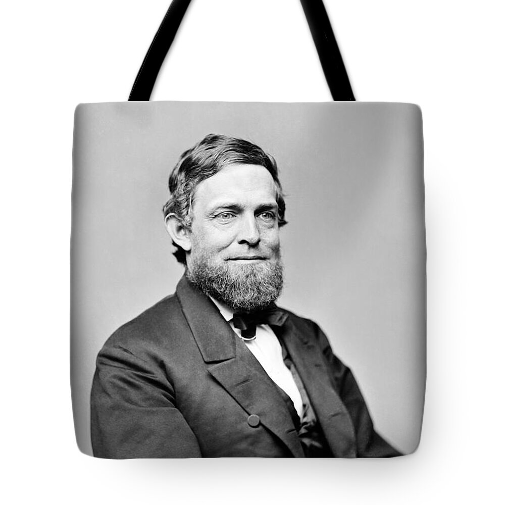 Vice President Colfax Tote Bag featuring the photograph Vice President Schuyler Colfax Portrait - Circa 1860 by War Is Hell Store