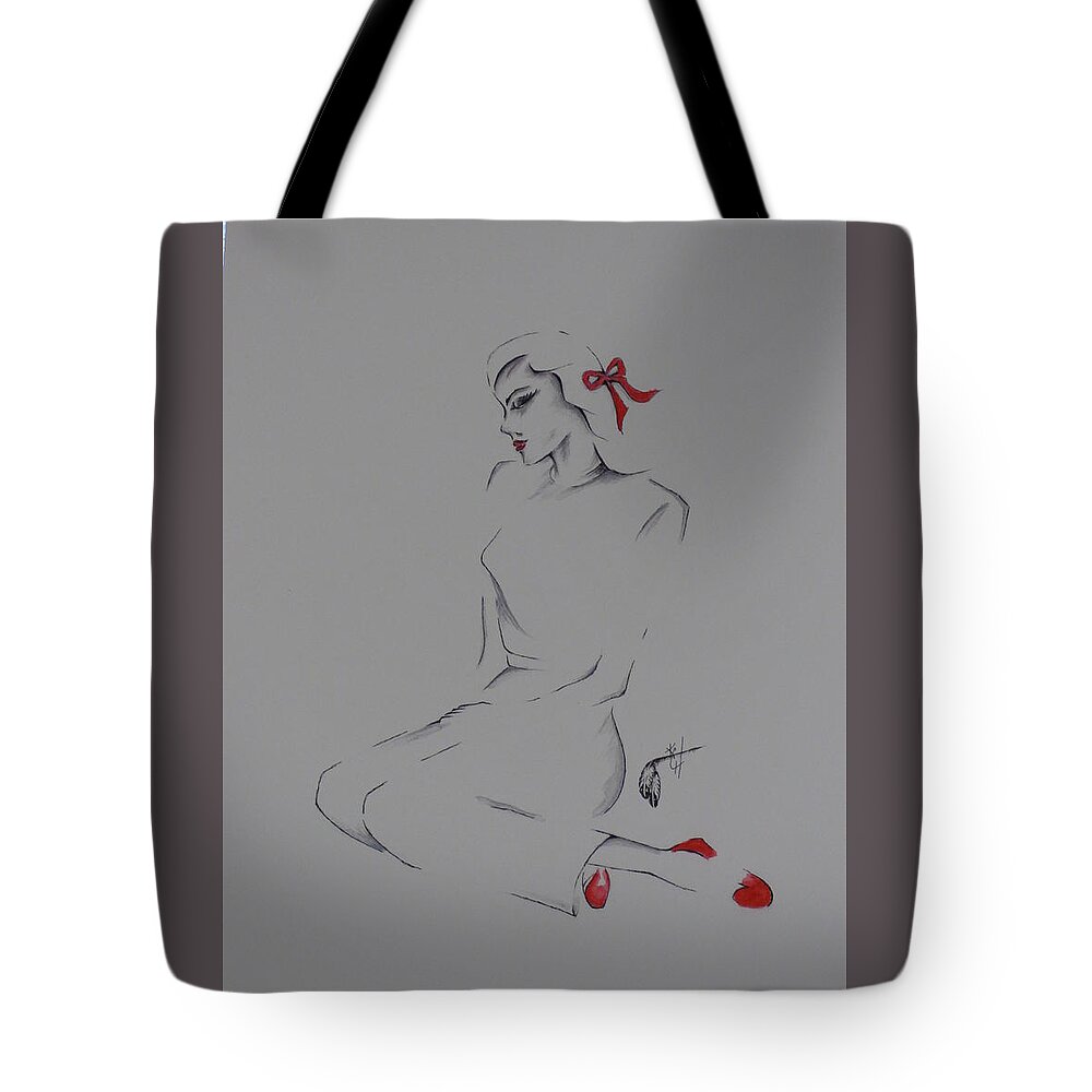 Victim Of Love Tote Bag featuring the painting Victim of Love by Kem Himelright