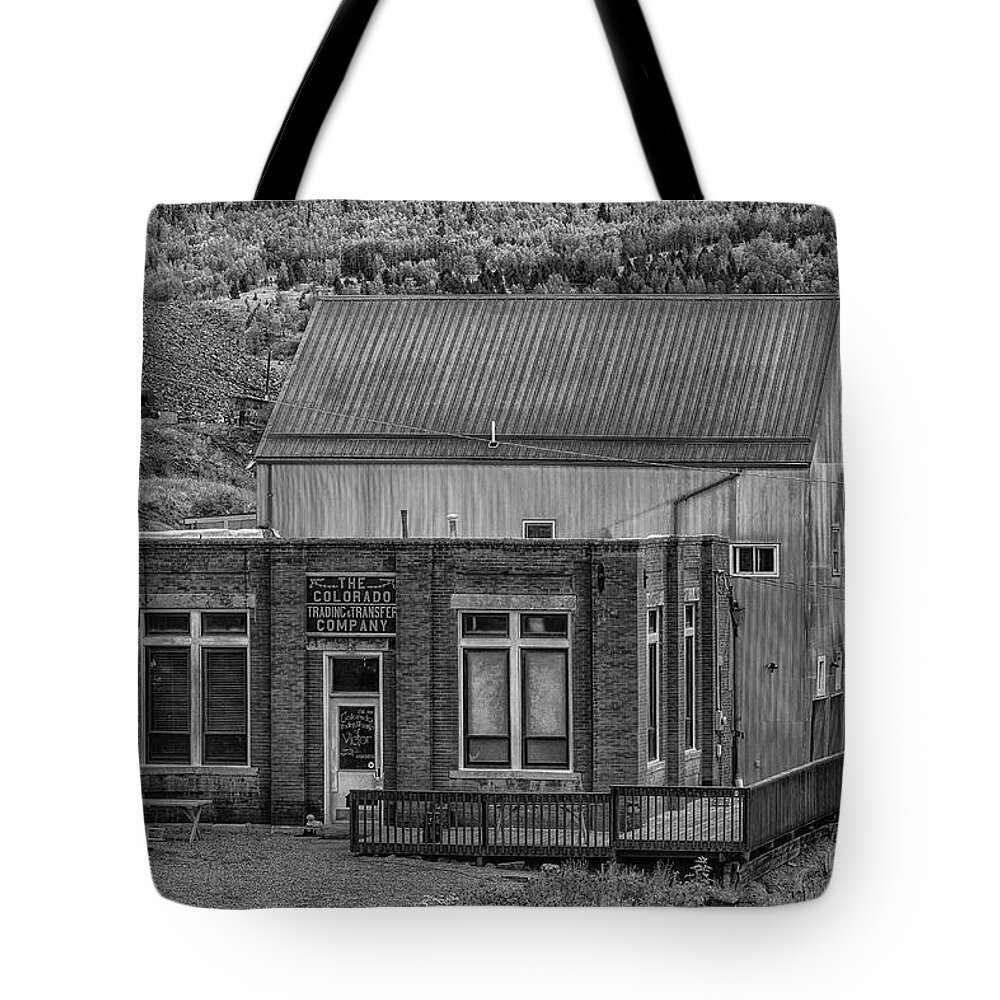 Victor Colorado Tote Bag featuring the photograph Victor Colorado BnW IMG_86864798-2012 by Greg Kluempers