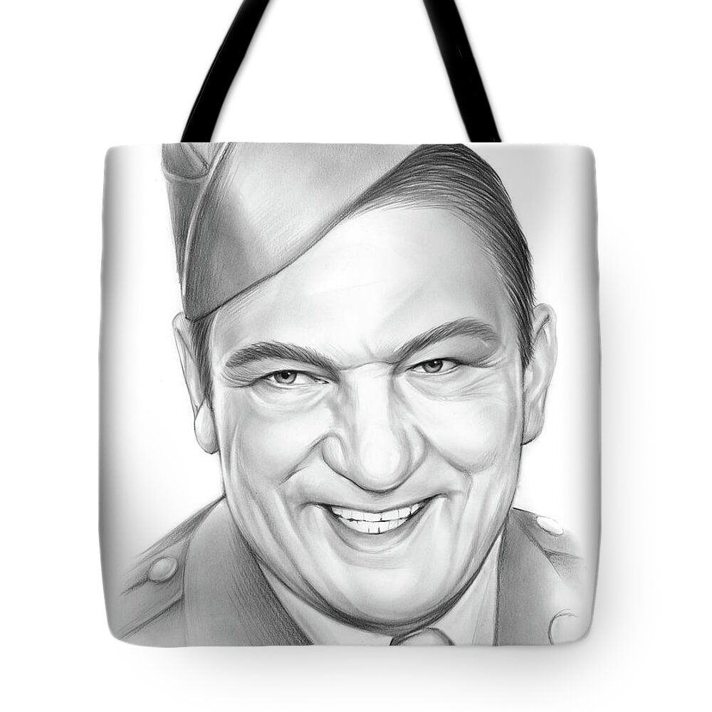 Victor Mclaglen Tote Bag featuring the drawing Victor McLaglen by Greg Joens