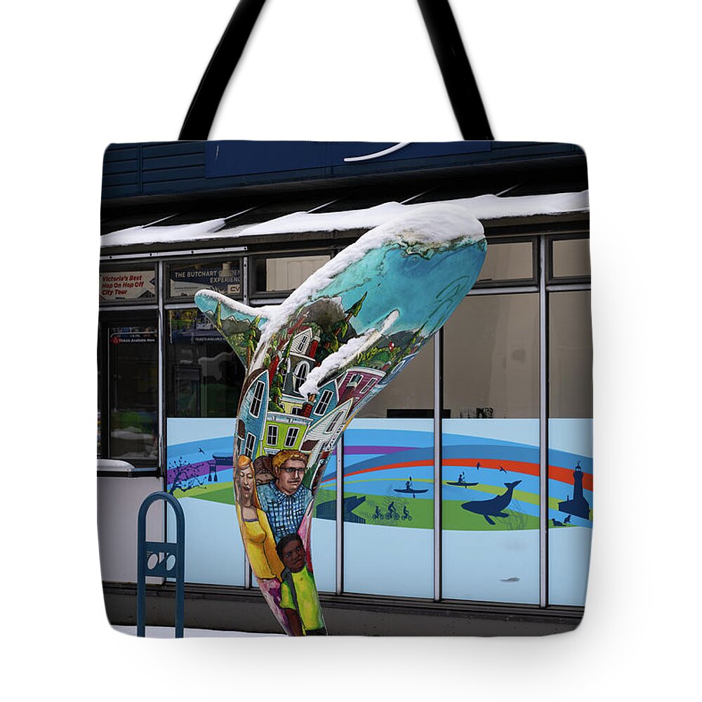 Whale Tote Bag featuring the photograph Victoria Christmas Whale by Bill Cubitt