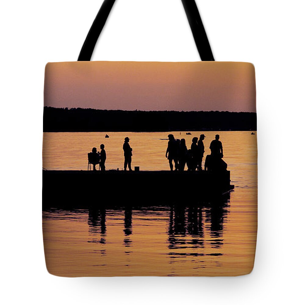 Georgian Bay Tote Bag featuring the photograph Victoria Harbour sunset by John Bartosik