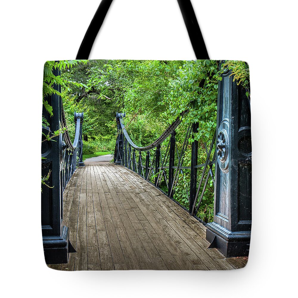 Forest Park Tote Bag featuring the photograph Victorian Bridge by Randall Allen
