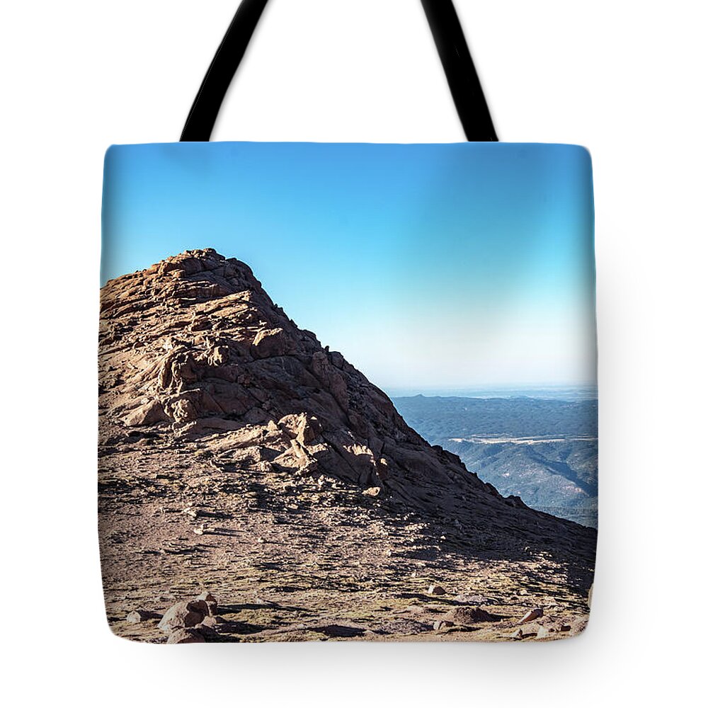 Mountain View Pikes Peak Tote Bag featuring the photograph View By Pikes Peak by Nathan Wasylewski