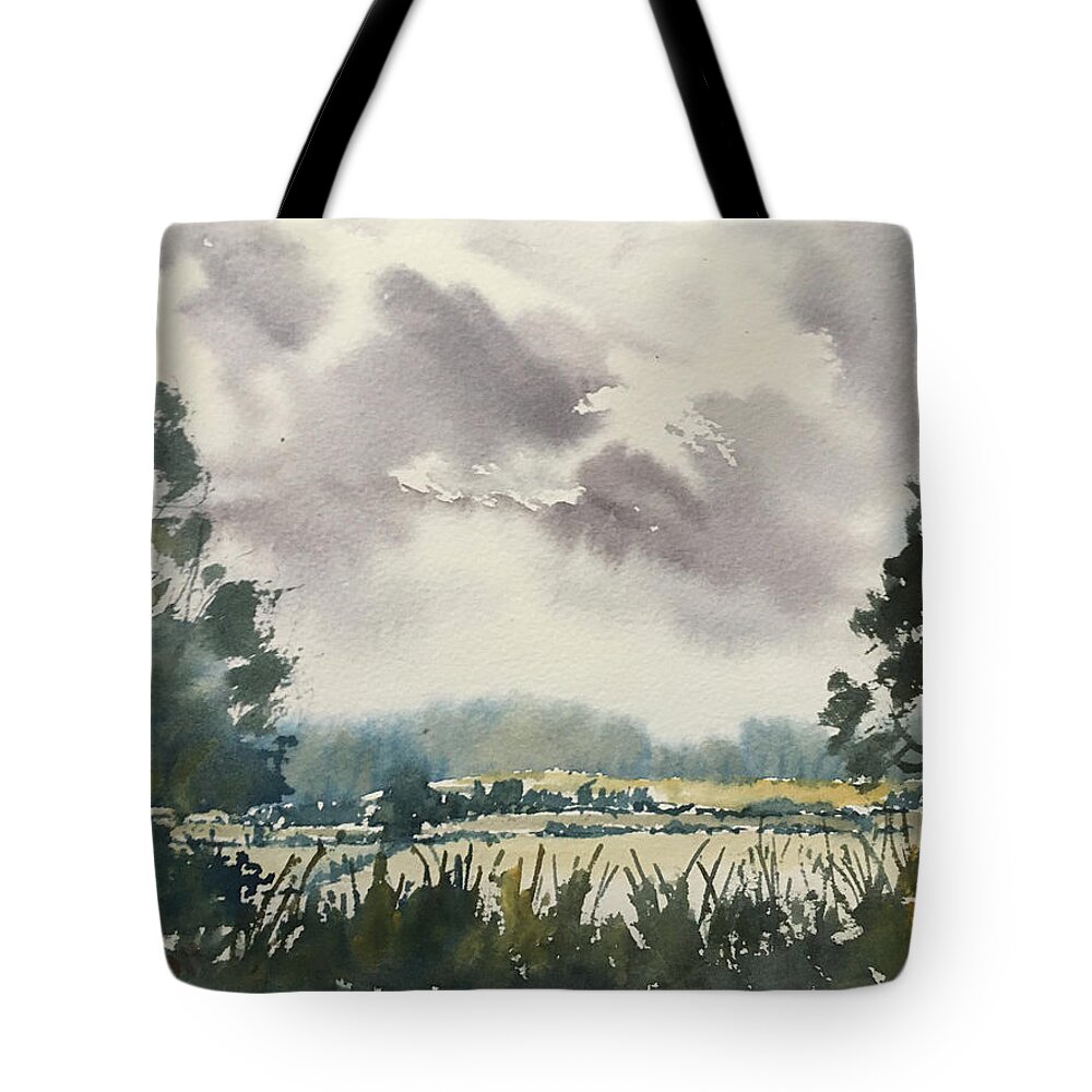 Landscape Tote Bag featuring the painting View from a Wolds Road by Glenn Marshall