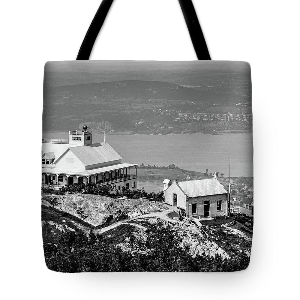 Hudson Valley Tote Bag featuring the digital art View from Mount Beacon, Circa 1900 by The Hudson Valley