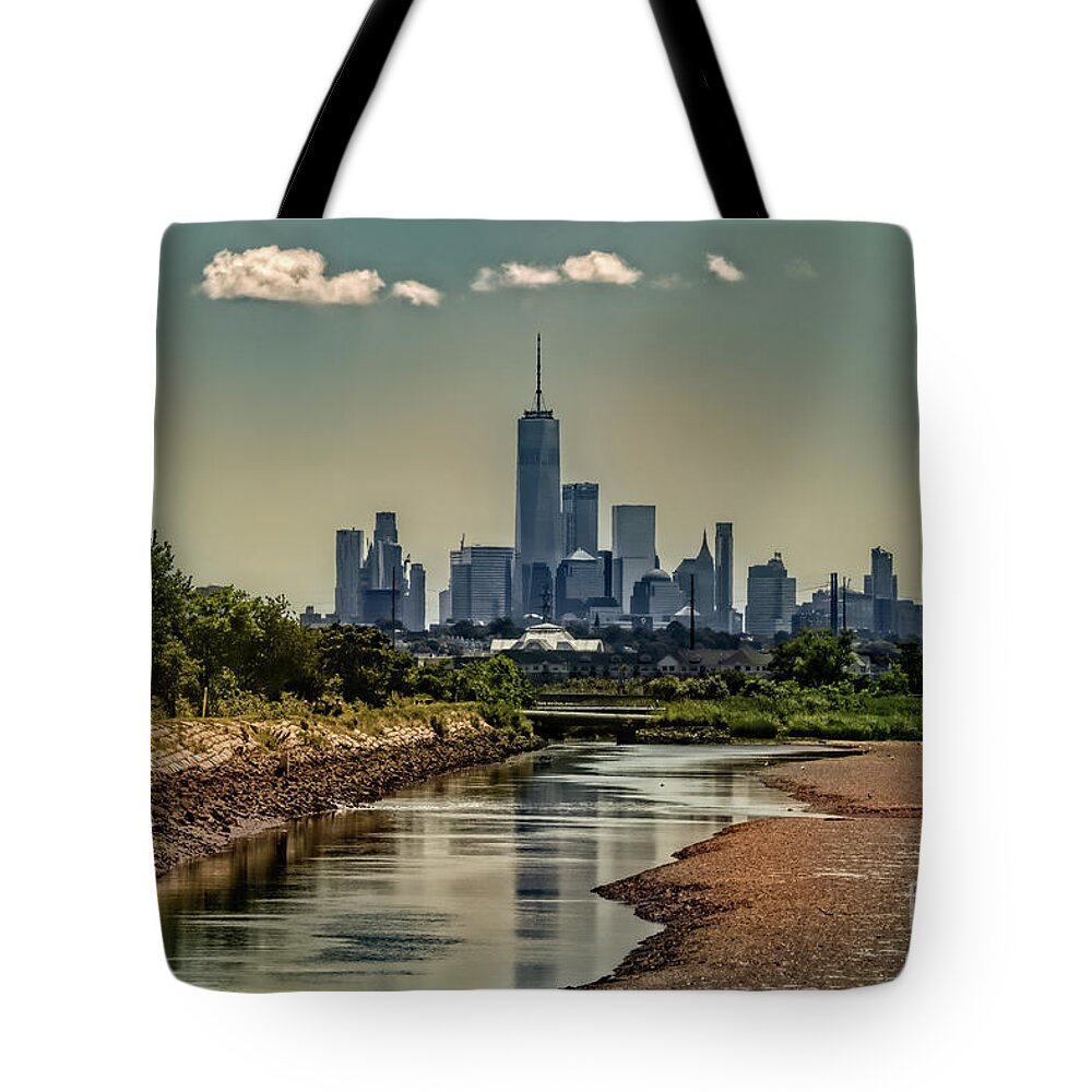 Ny City Tote Bag featuring the photograph View of NY city by Sam Rino