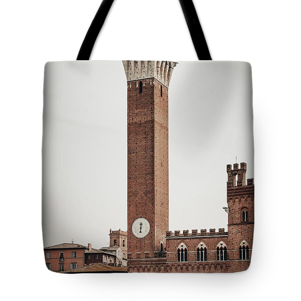 2015 Tote Bag featuring the photograph View of Piazza del Campo in Siena Tuscany by Benoit Bruchez