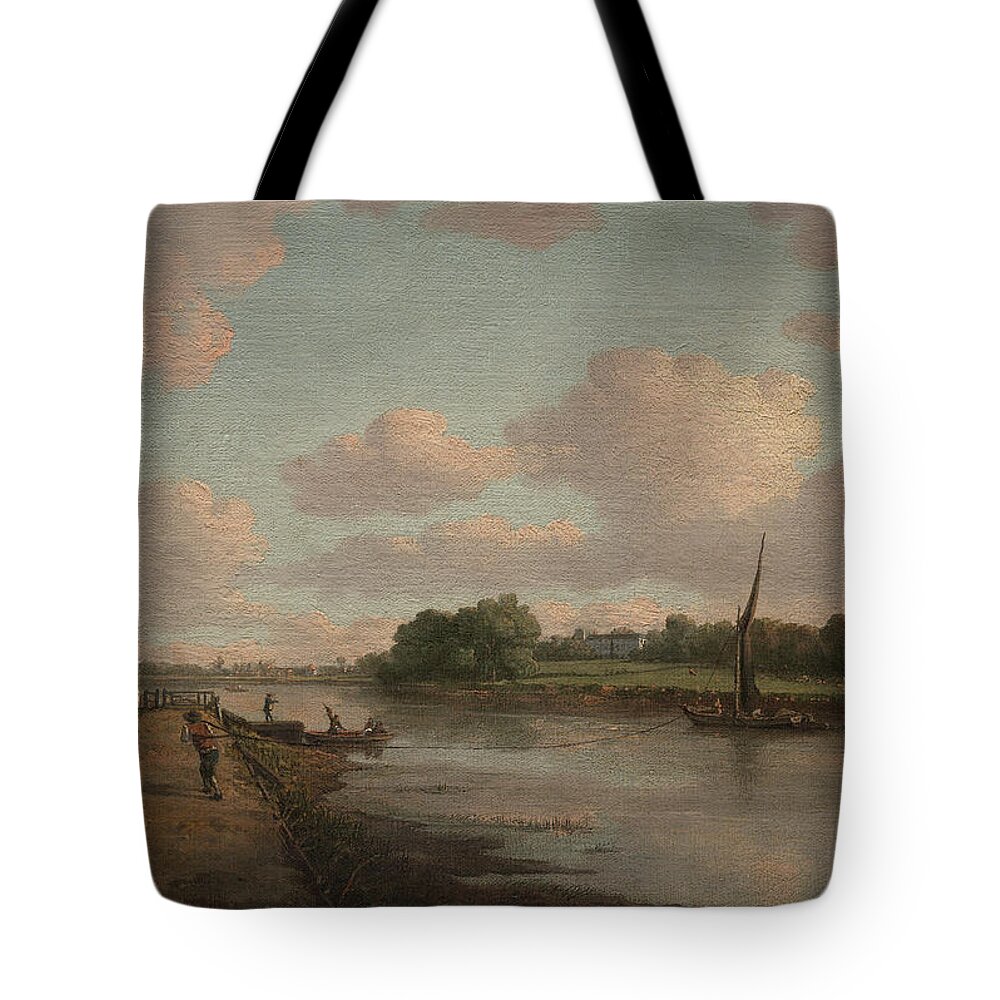 18th Century Painters Tote Bag featuring the painting View on the River Thames at Richmond by William Marlow