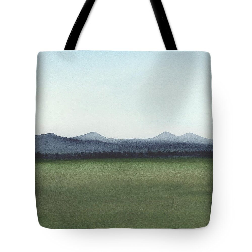 Sky Blue Tote Bag featuring the painting Viewpoint Sisters by Rachel Elise