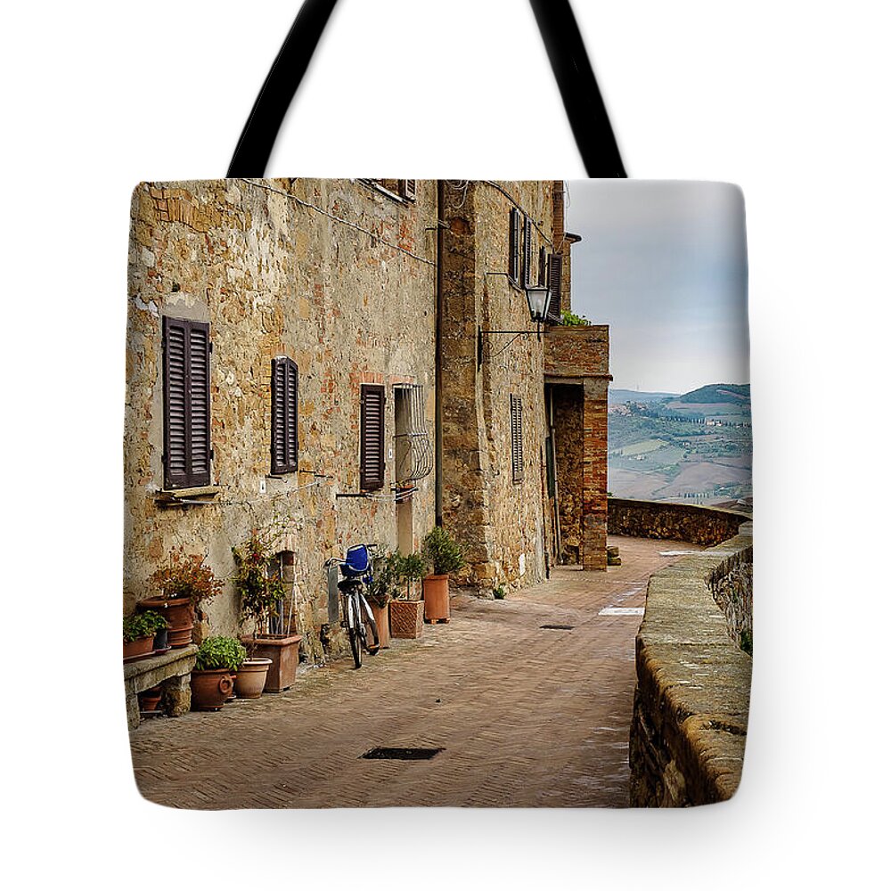 Italy Tote Bag featuring the photograph Views from the village wall by Robert Miller