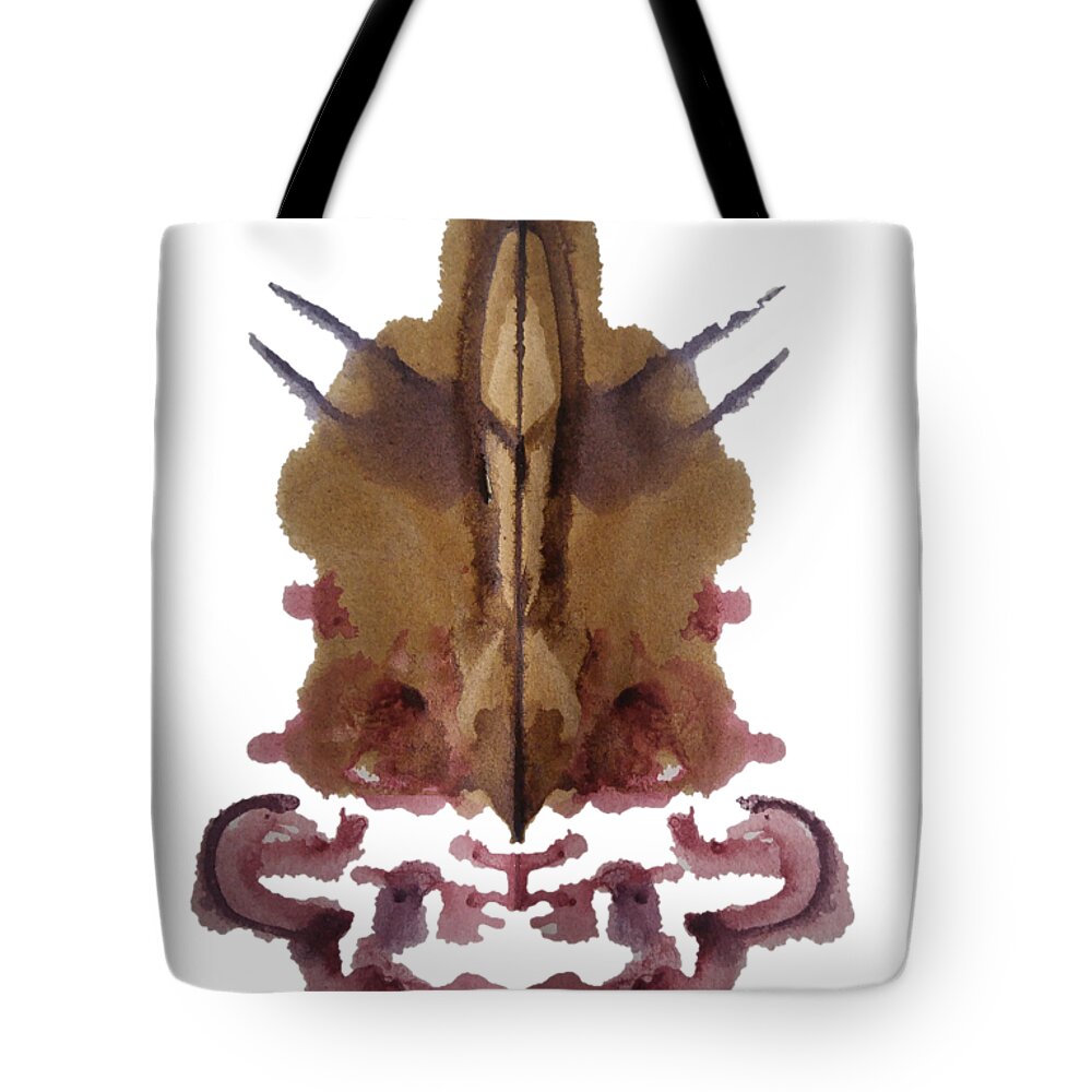 Abstract Tote Bag featuring the painting Viking Helmet by Stephenie Zagorski
