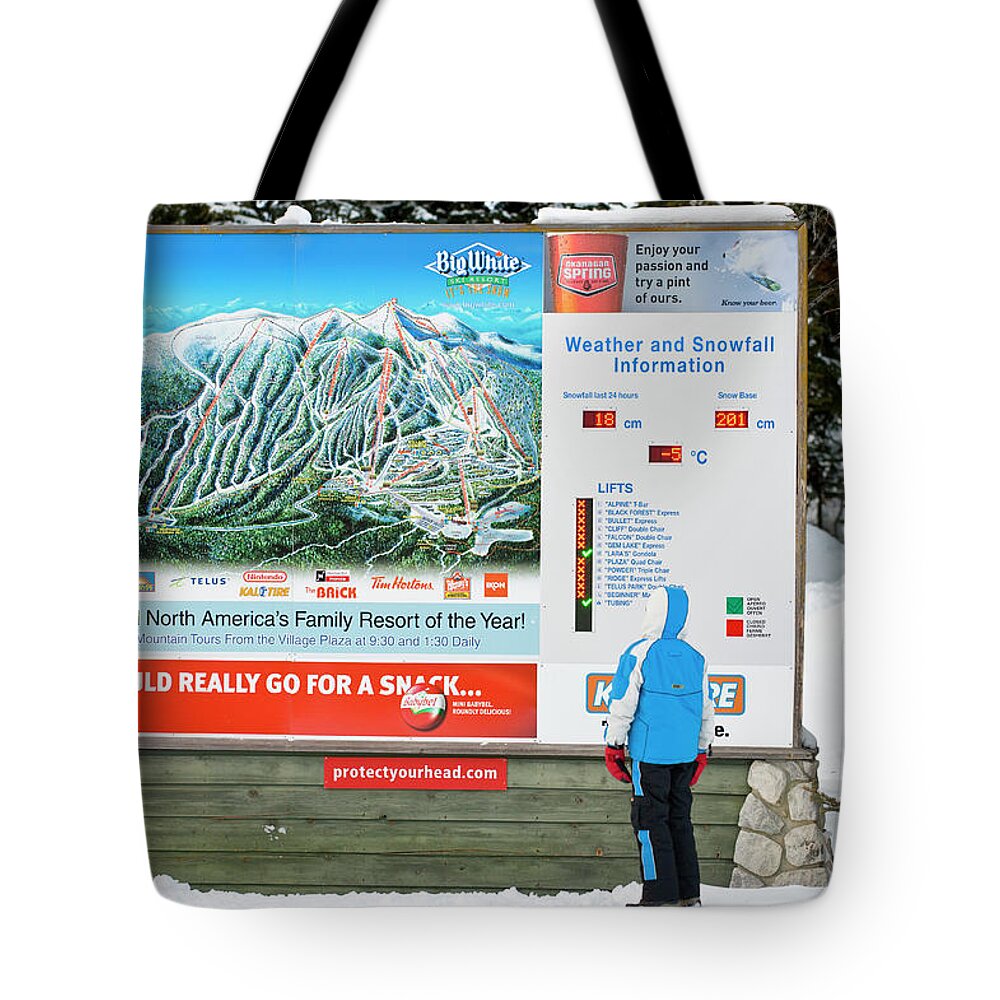 Boy Tote Bag featuring the photograph Village Centre Big White by David L Moore