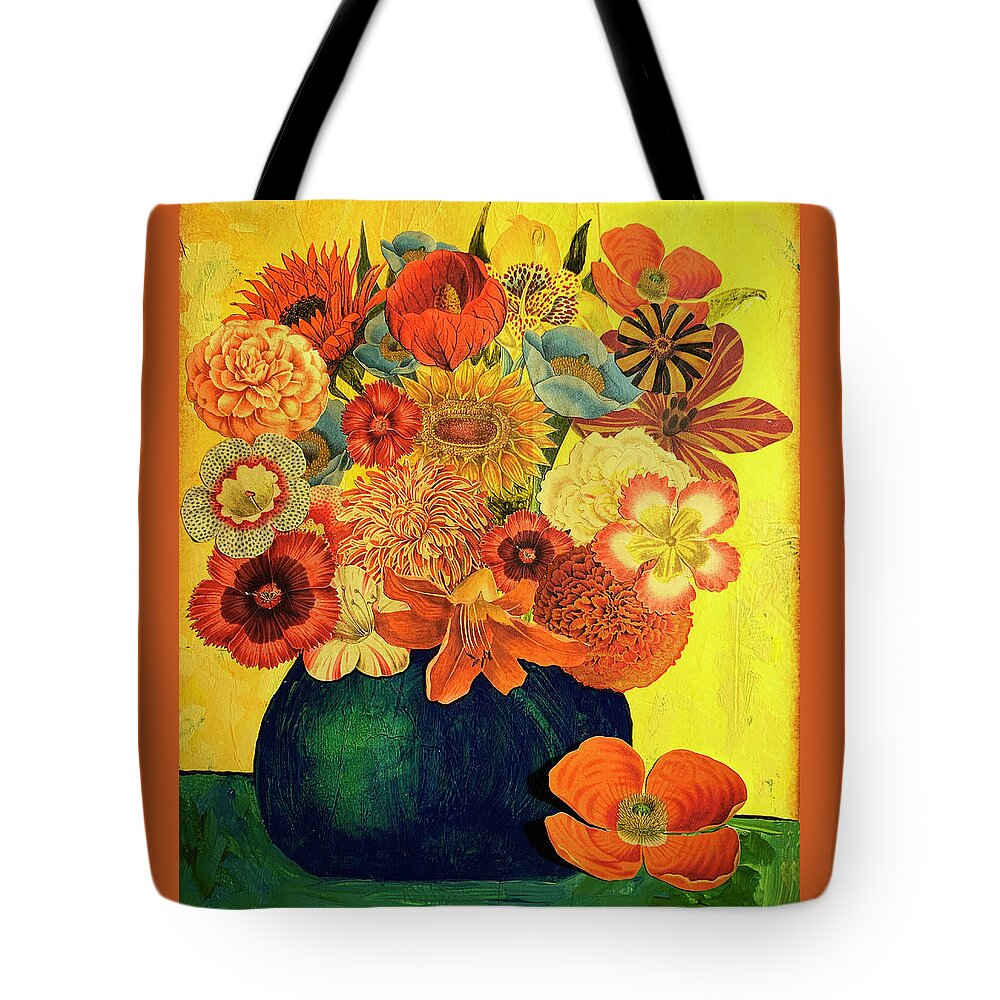 Art Tissue Tote Bag featuring the mixed media Vintage Bouquet #1 by Lorena Cassady