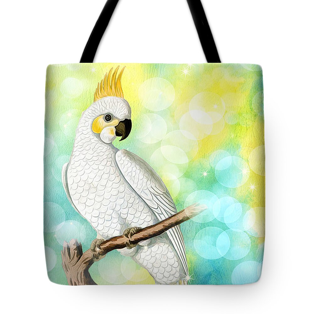 Pet Lover Tote Bag featuring the digital art Vintage Cockatoo Parrot Lover by Doreen Erhardt