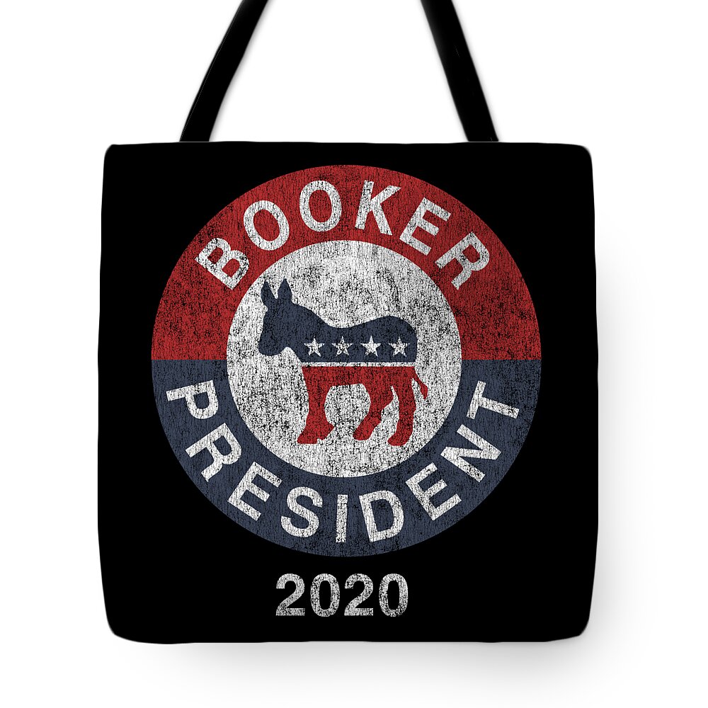 Election Tote Bag featuring the digital art Vintage Corey Booker 2020 by Flippin Sweet Gear