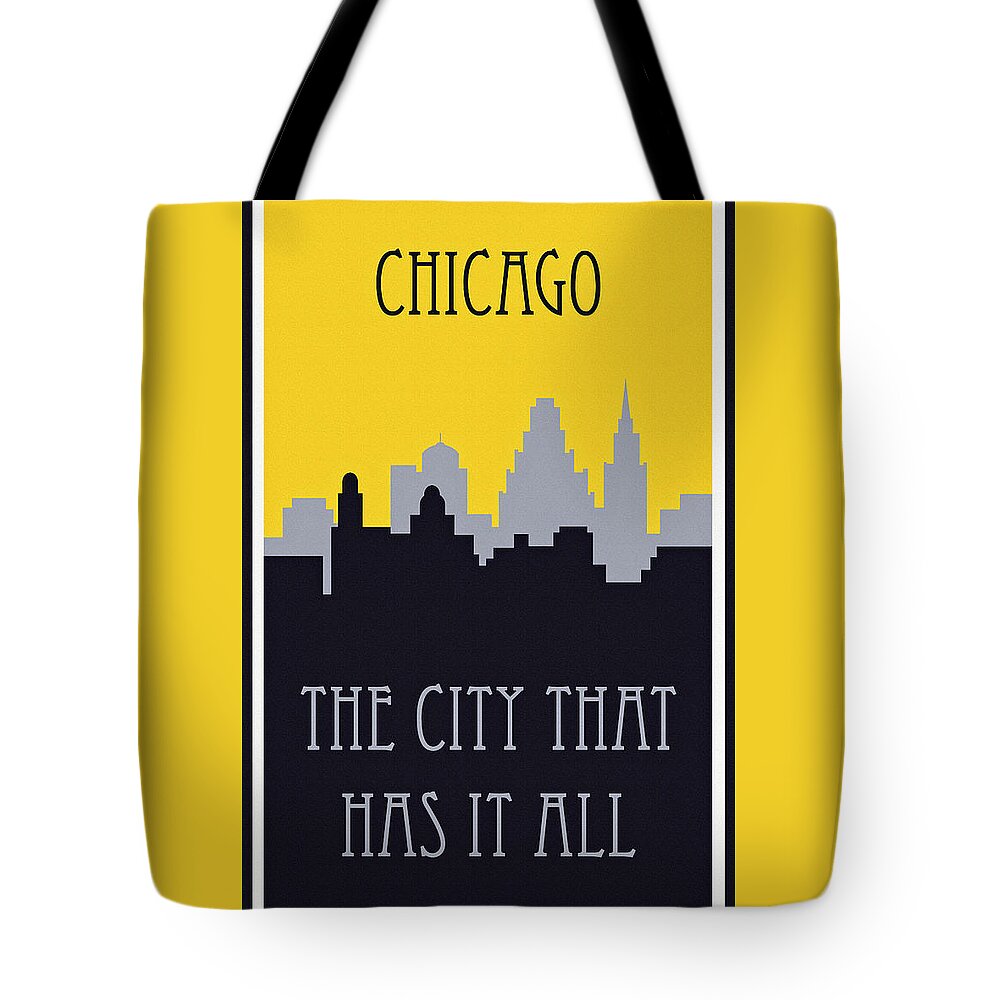 Chicago Tote Bag featuring the photograph Vintage Travel Chicago Skyline by Carol Japp