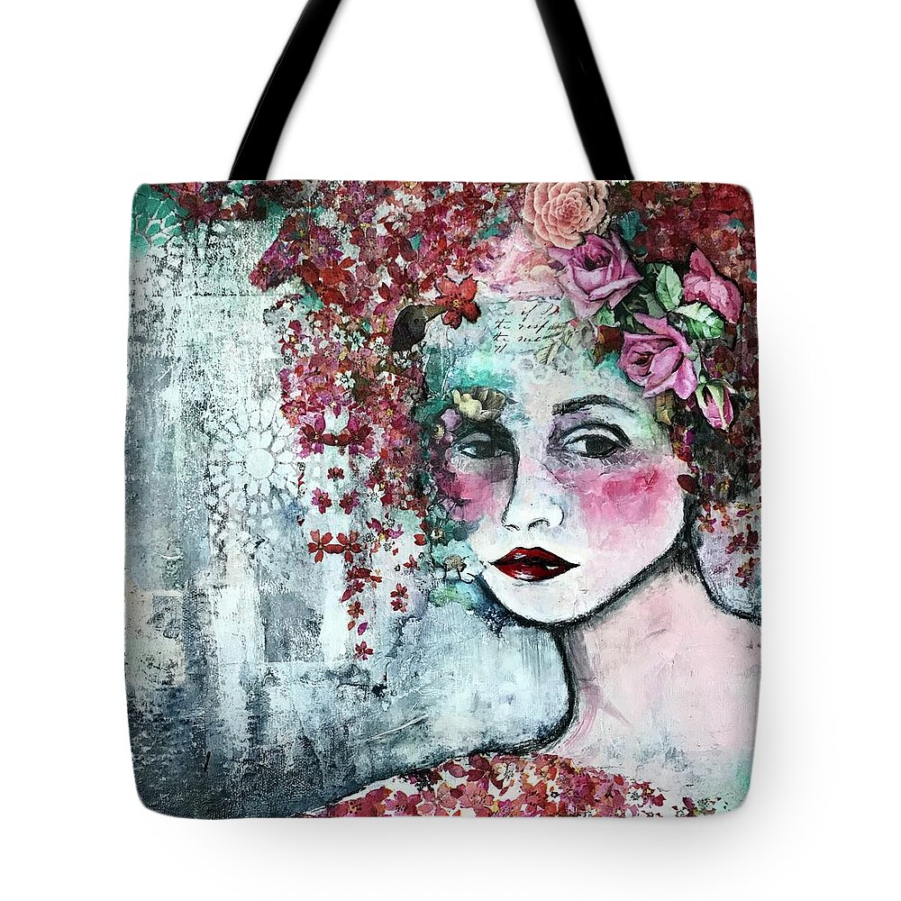 Woman Portrait Tote Bag featuring the painting Vintage Woman by Diane Fujimoto