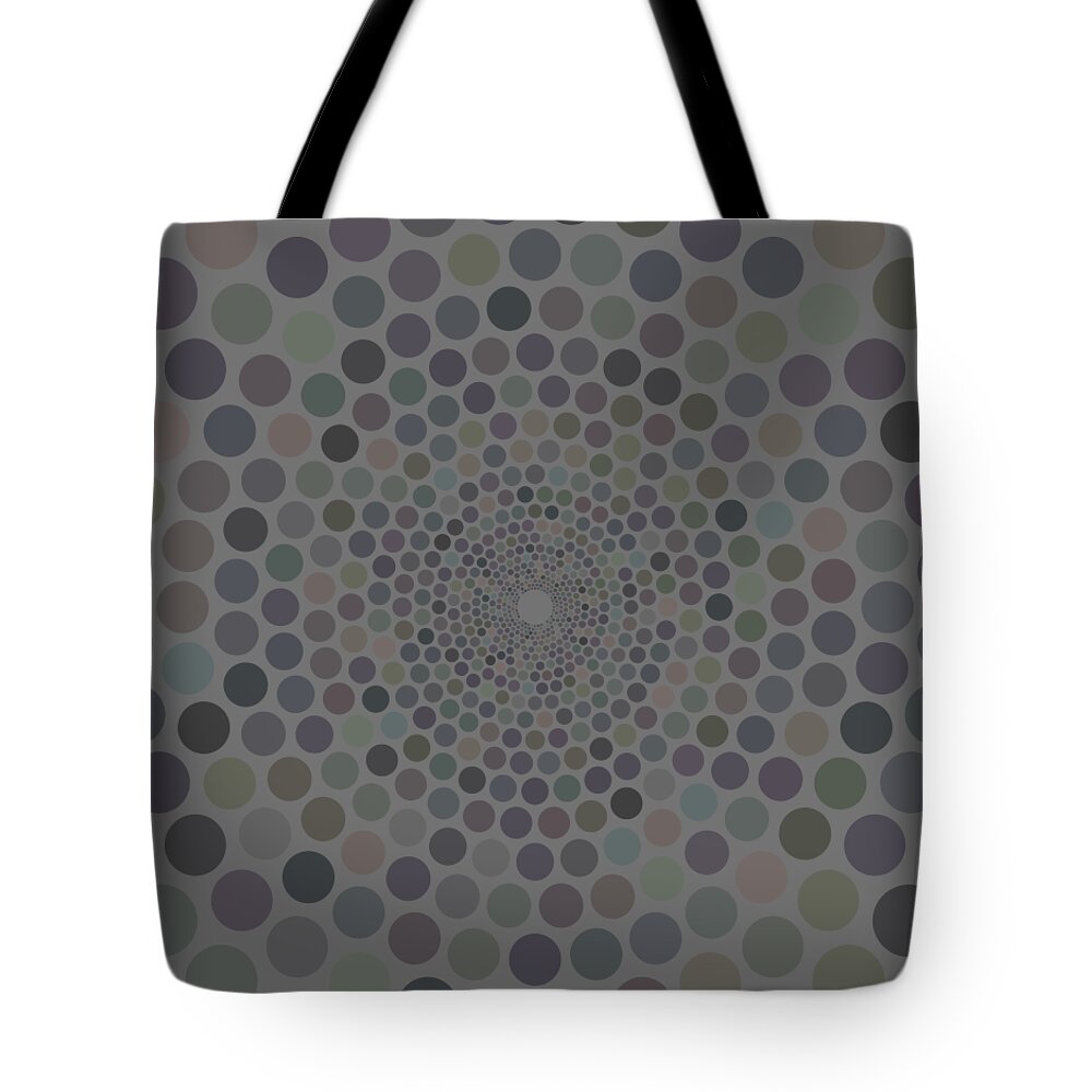 Tote Bag featuring the painting Vortex Circle - Gray by Hailey E Herrera