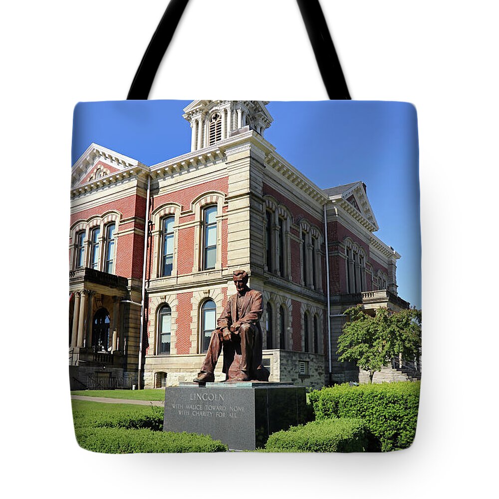 Wabash Indiana Tote Bag featuring the photograph Wabash County Courthouse Wabash Indiana 7246 by Jack Schultz