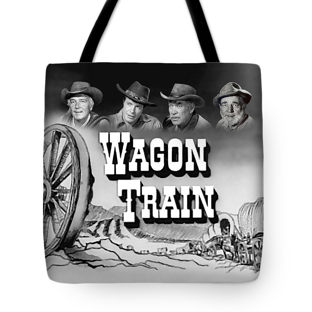 2d Tote Bag featuring the digital art Wagon Train by Brian Wallace