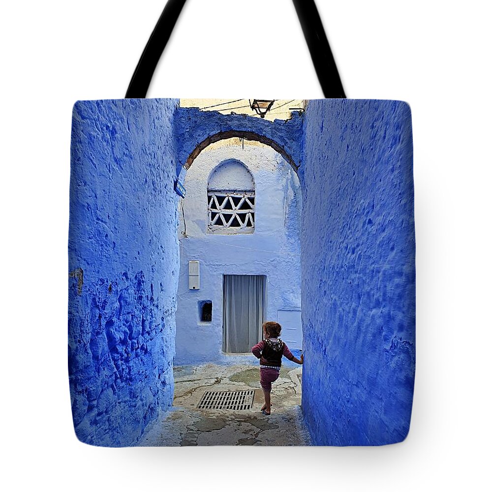 Blue Tote Bag featuring the photograph Waiting on a Friend by Andrea Whitaker
