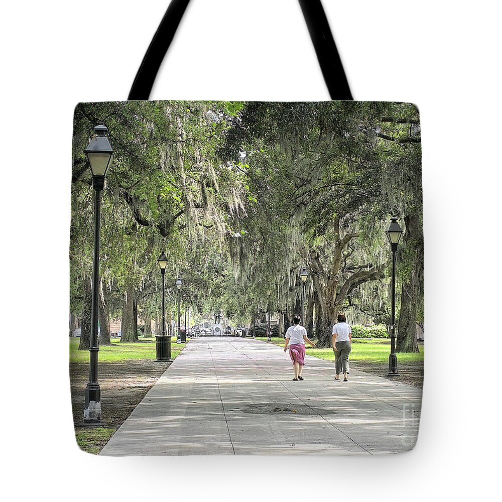Savannah Tote Bag featuring the photograph Walk in the Park by Theresa Fairchild