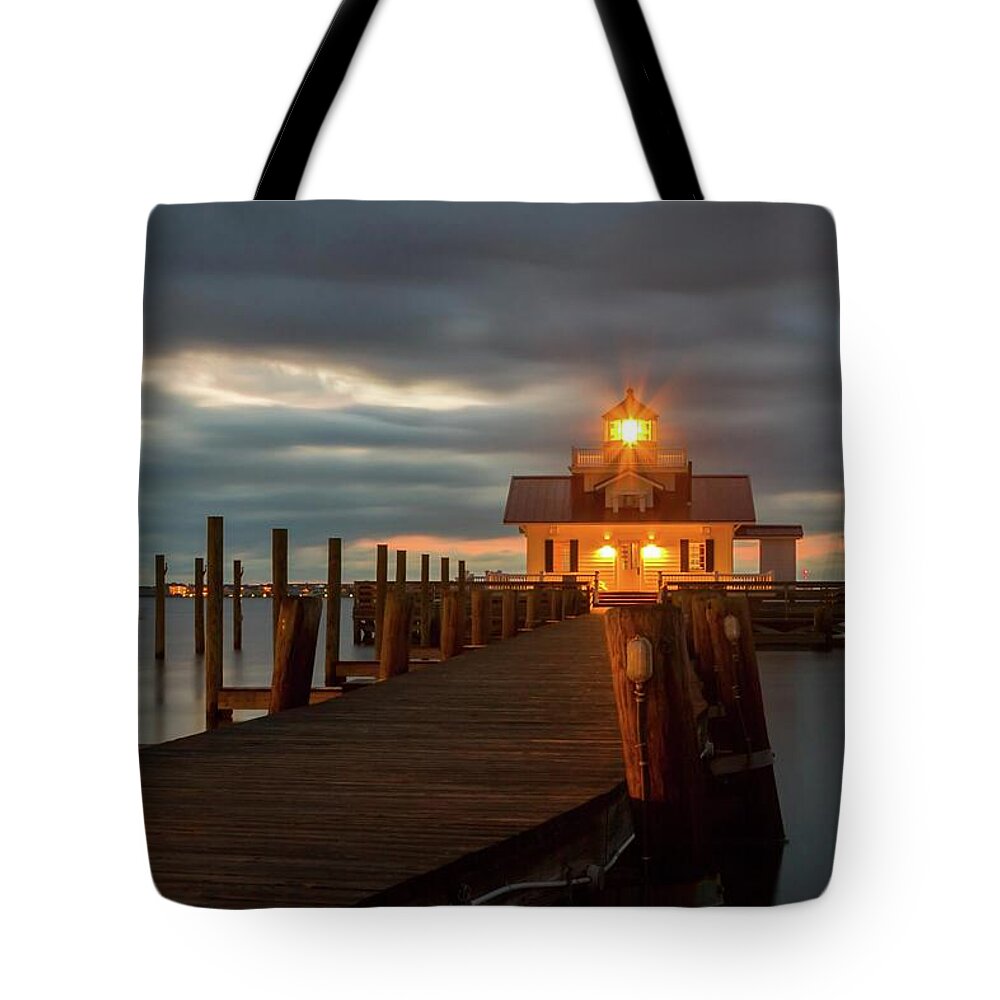 Architecture Tote Bag featuring the photograph Walk to Roanoke Marshes Lighthouse by Liza Eckardt