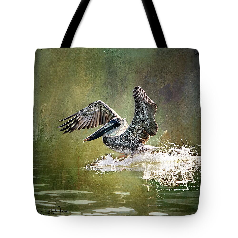 Pelican Tote Bag featuring the digital art Walking on Water by Linda Lee Hall